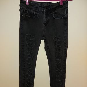 ❣️Zara super skinny ripped black jeans size 4 (#230)